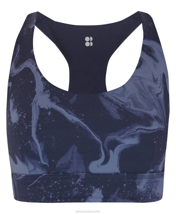 ropa estampado mármol azul/azul marino T28T329 sujetador de yoga reversible súper suave mujer Sweaty Betty