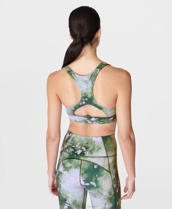 ropa estampado prado lavanda verde hiedra T28T337 sujetador de yoga reversible súper suave mujer Sweaty Betty