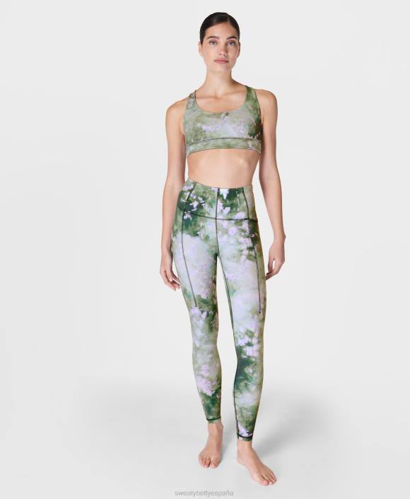 ropa estampado prado lavanda verde hiedra T28T337 sujetador de yoga reversible súper suave mujer Sweaty Betty