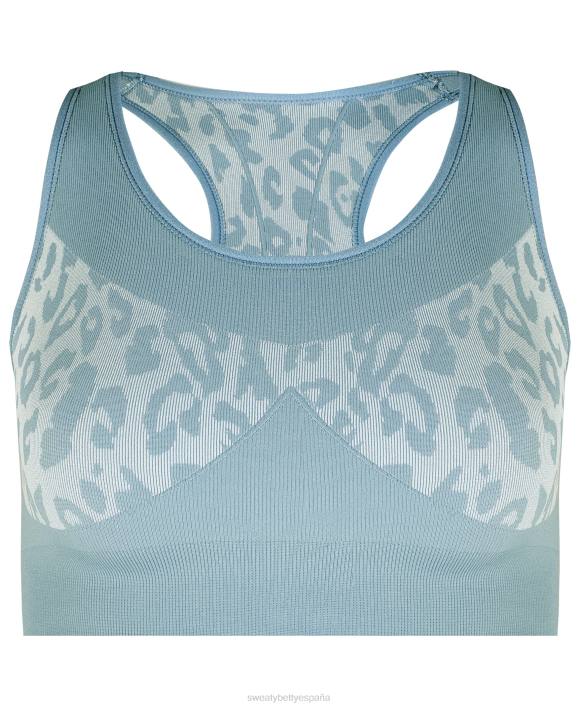 ropa jacquard de leopardo fácil azul vapor T28T461 sujetador deportivo de resistencia mujer Sweaty Betty