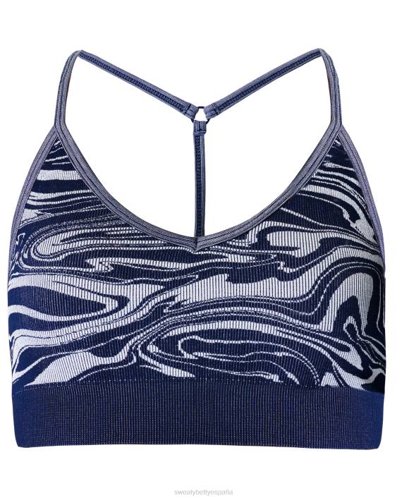 ropa jacquard líquido azul marino T28T942 sujetador de yoga sin costuras consciente mujer Sweaty Betty