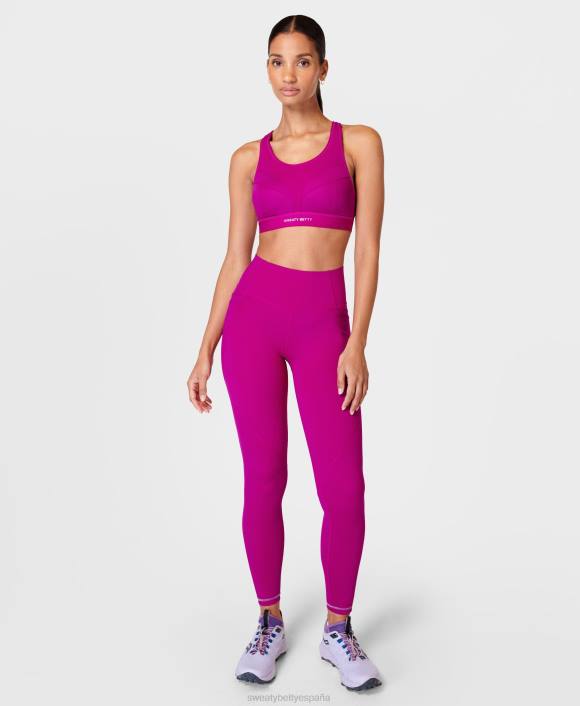 ropa magenta fusión púrpura T28T211 sujetador para correr power pro mujer Sweaty Betty