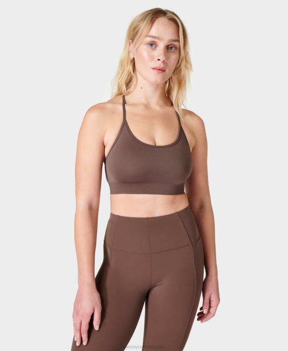 ropa marrón nuez T28T617 sujetador de yoga reformado espíritu mujer Sweaty Betty