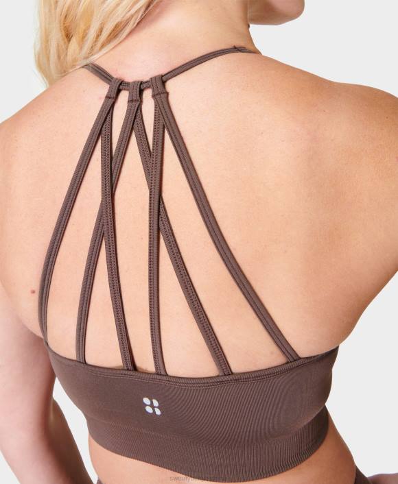 ropa marrón nuez T28T617 sujetador de yoga reformado espíritu mujer Sweaty Betty