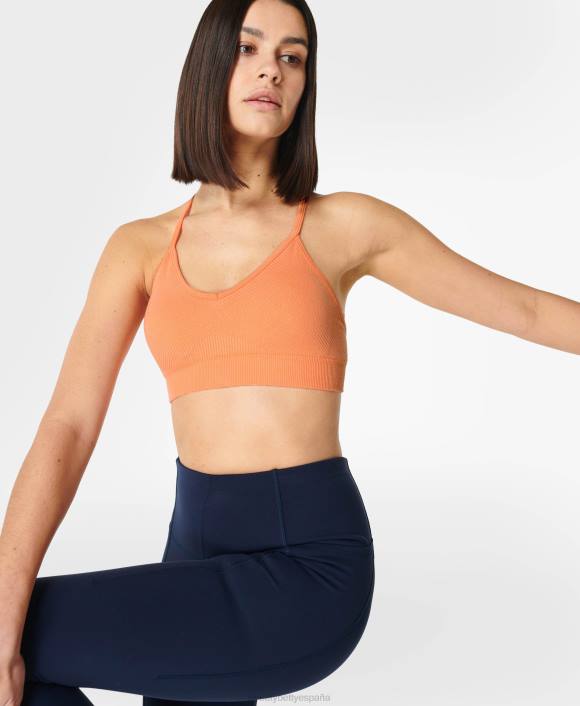 ropa naranja primavera T28T931 sujetador de yoga sin costuras consciente mujer Sweaty Betty