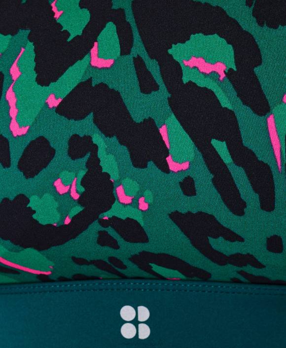 ropa pincelada verde estampado leo T28T260 sujetador deportivo power de sujeción media mujer Sweaty Betty