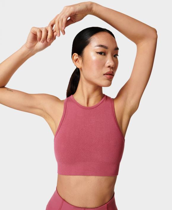 ropa rosa ambiental T28T1034 sujetador de yoga de cuello alto sin costuras mindful mujer Sweaty Betty