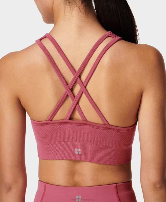 ropa rosa ambiental T28T1034 sujetador de yoga de cuello alto sin costuras mindful mujer Sweaty Betty