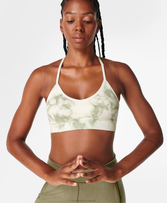 ropa teñido anudado en tono verde T28T941 sujetador de yoga sin costuras consciente mujer Sweaty Betty